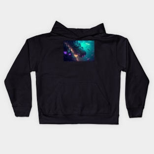 Submarine Docked at Cyberpunk 'Atlantis' Kids Hoodie